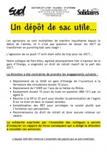affiche suite dépôt de sac
