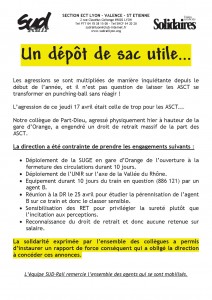 affiche suite dépôt de sac