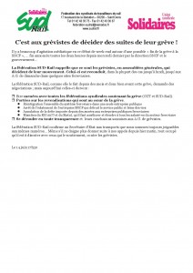2014 - 6 - 14 - SUD-Rail Com presse Aux grevistes de décider