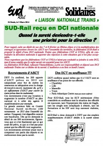 Tract liaison trains - surete